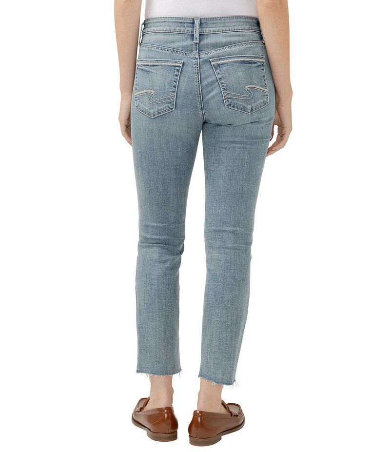 シルバー ジーンズ レディース ボトムス デニムパンツ ストレート クロップド Silver Jeans Co Suki Mid Rise Curvy Fit Straight Leg Cropped Jeans Indigo インディゴ