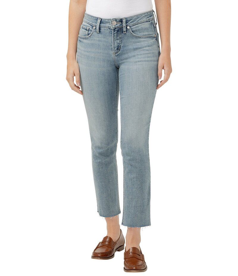 シルバー ジーンズ レディース ボトムス デニムパンツ ストレート クロップド Silver Jeans Co Suki Mid Rise Curvy Fit Straight Leg Cropped Jeans Indigo インディゴ