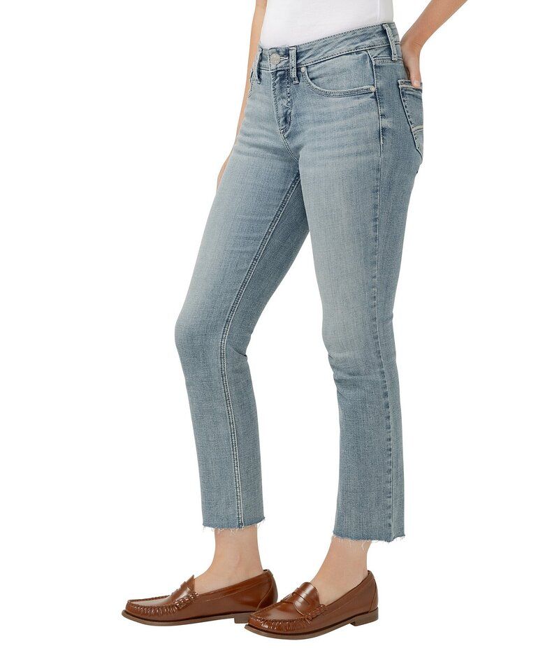 シルバー ジーンズ レディース ボトムス デニムパンツ ストレート クロップド Silver Jeans Co Suki Mid Rise Curvy Fit Straight Leg Cropped Jeans Indigo インディゴ