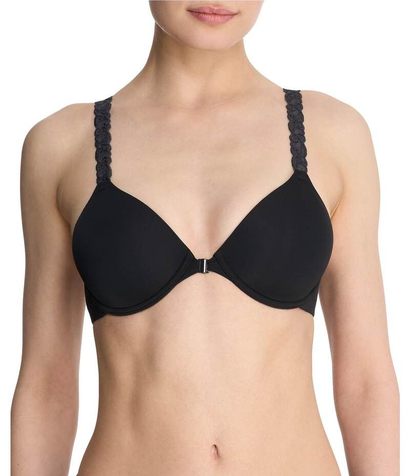 ナトリ レディース アンダーウェア ブラジャー Tシャツ Natori Pure Luxe Convertible FrontClosure TShirt Bra Black ブラック