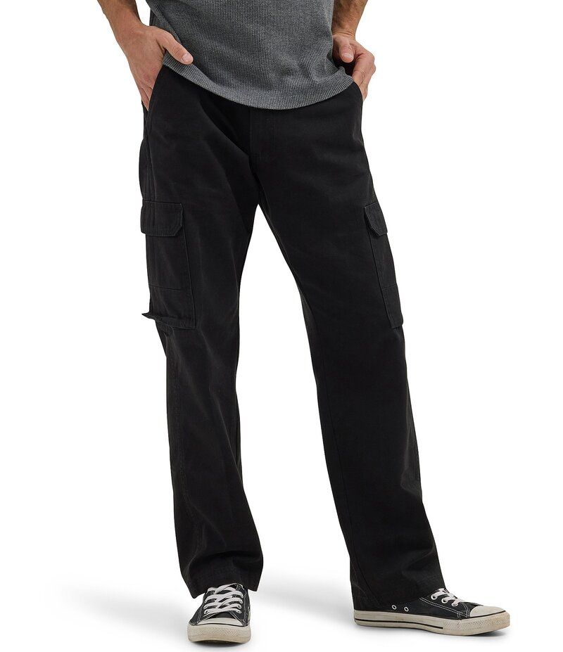ラングラー メンズ ボトムス デニムパンツ リラックスフィット パンツ デニム Wrangler Relaxed Fit NonDenim Cargo Longs Pants Black ブラック