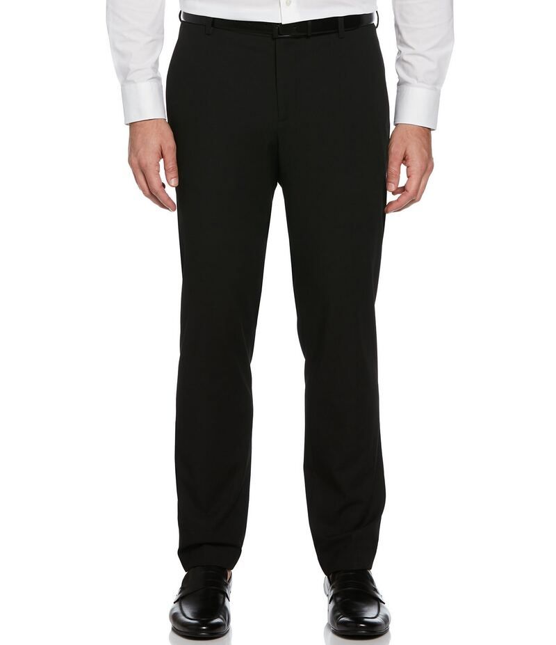 ペリーエリス メンズ ボトムス カジュアルパンツ スリムフィット パンツ Perry Ellis Slim Fit Performance Stretch Dobby Louis Suit Separates Dress Pants Black ブラック