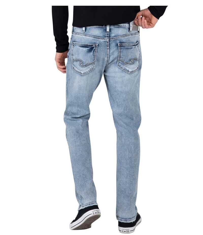シルバー ジーンズ メンズ ボトムス デニムパンツ Silver Jeans Co Grayson Performance Stretch Straight Light Wash Jeans Indigo インディゴ