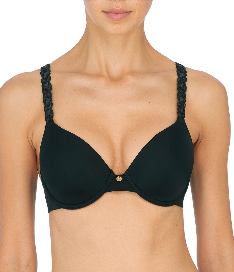 ナトリ レディース アンダーウェア ブラジャー Tシャツ Natori Pure Luxe Seamless FullBusted Underwire UBack Contour TShirt Bra Black ブラック