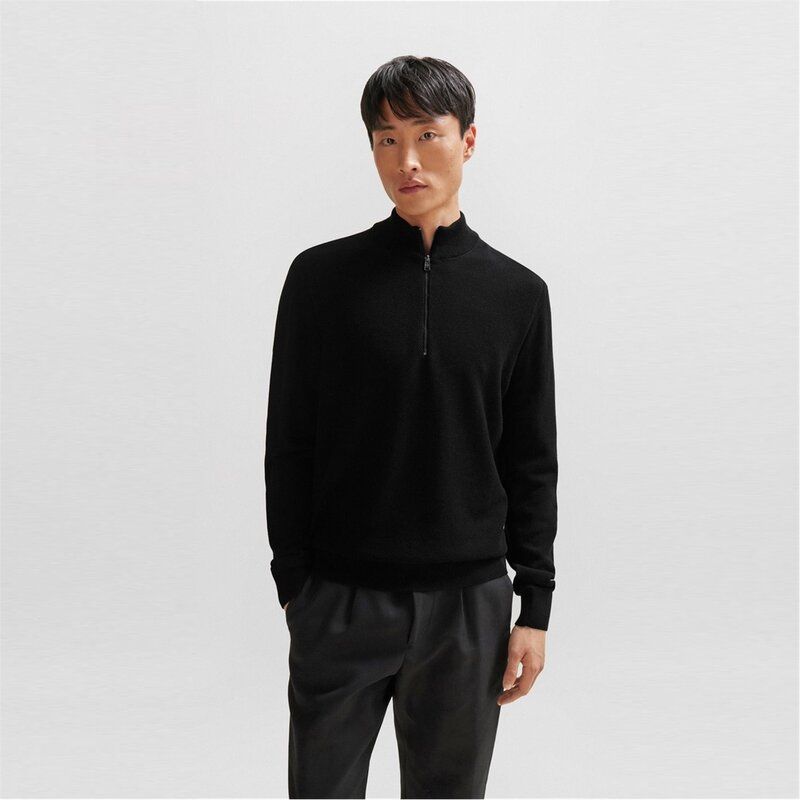 ボス メンズ アウター ニット・セーター Boss EbrandoP 10255179 01 Black 001 ブラック