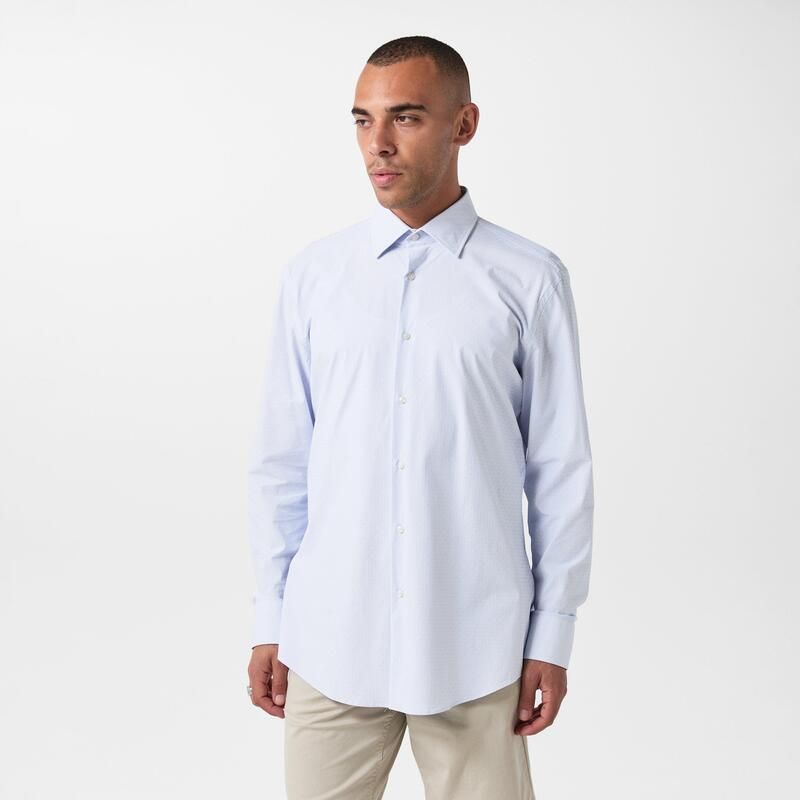 ボス メンズ トップス シャツ ニット 長袖 Boss Hanknitted 222 LongSleeve Shirt LightBlue ブルー