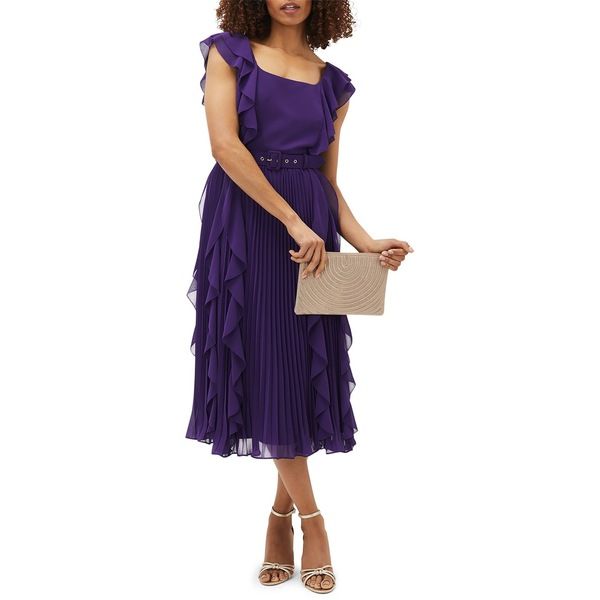 フェイズ・エイト レディース トップス ワンピース プリーツ Phase Eight Bailey Pleated Dress Violet バイオレット
