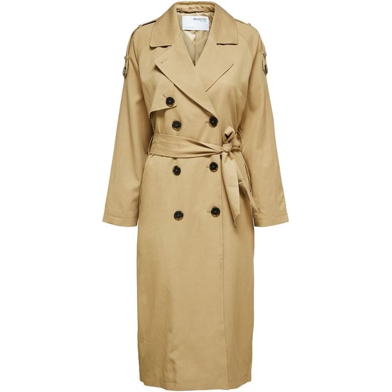セレクテッドフェム レディース アウター コート Selected Femme Bern Trench Coat Cornstalk