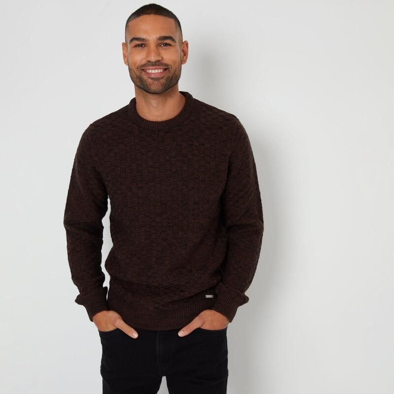 スリードベア メンズ アウター ニット・セーター クルーネック Threadbare Textured Knit Crew Neck Jumper Brown ブラウン スリードベア メンズ アウター ニット・セーター クルーネック Threadbare Textured Knit Crew Neck Jumper Brown ブラウン