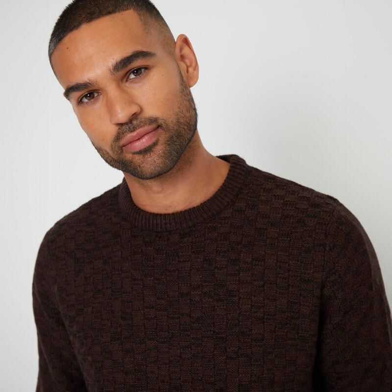 スリードベア メンズ アウター ニット・セーター クルーネック Threadbare Textured Knit Crew Neck Jumper Brown ブラウン スリードベア メンズ アウター ニット・セーター クルーネック Threadbare Textured Knit Crew Neck Jumper Brown ブラウン