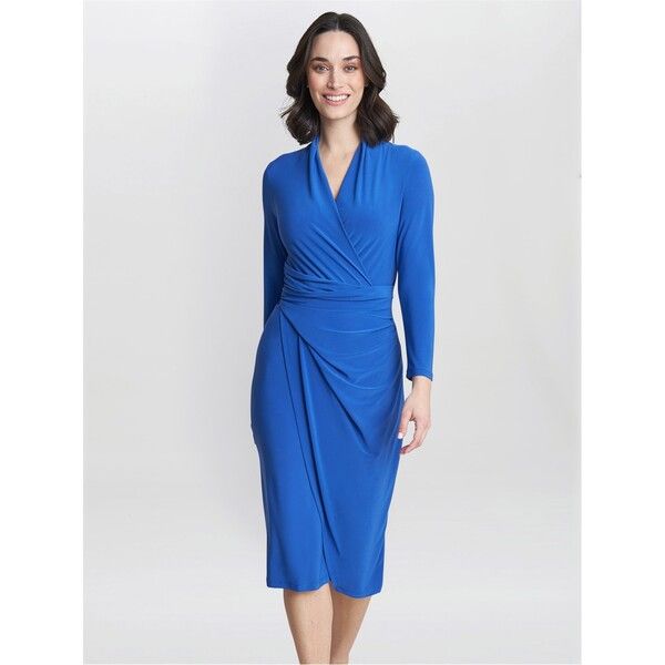 ジーナバッコーニ レディース トップス ワンピース ラップワンピース ジャージー Gina Bacconi Gloria Jersey Wrap Dress COBALT コバルト