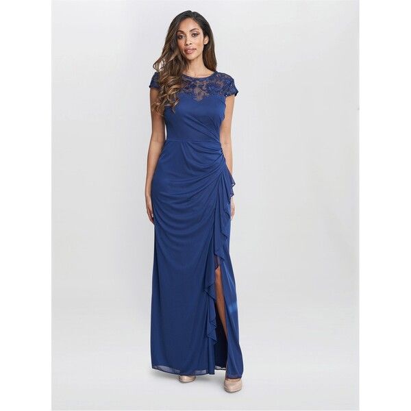 ジーナバッコーニ レディース トップス ワンピース マキシワンピース マキシ Gina Bacconi Cecilia Maxi Dress NAVY ネイビー