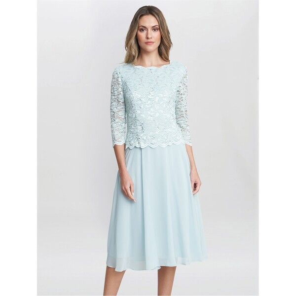 ジーナバッコーニ レディース トップス ワンピース ミディワンピース ミディ スカート Gina Bacconi Rona Midi Dress With Bodice and Skirt MINT ミント