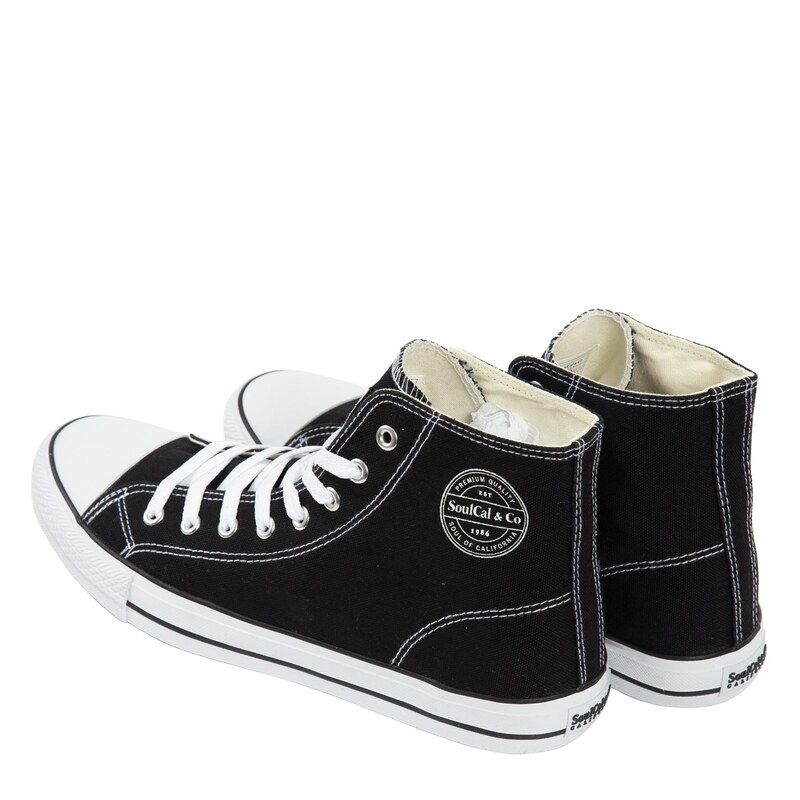 ソウルカル メンズ シューズ スニーカー SoulCal Canvas High Mens Trainers BlackWhite ホワイト ソウルカル メンズ シューズ スニーカー SoulCal Canvas High Mens Trainers BlackWhite ホワイト