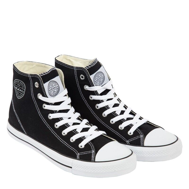 ソウルカル メンズ シューズ スニーカー SoulCal Canvas High Mens Trainers BlackWhite ホワイト ソウルカル メンズ シューズ スニーカー SoulCal Canvas High Mens Trainers BlackWhite ホワイト