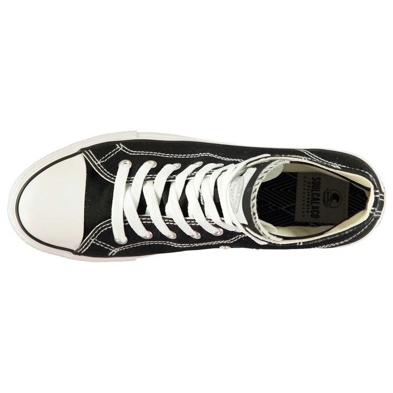 ソウルカル メンズ シューズ スニーカー SoulCal Canvas High Mens Trainers BlackWhite ホワイト ソウルカル メンズ シューズ スニーカー SoulCal Canvas High Mens Trainers BlackWhite ホワイト