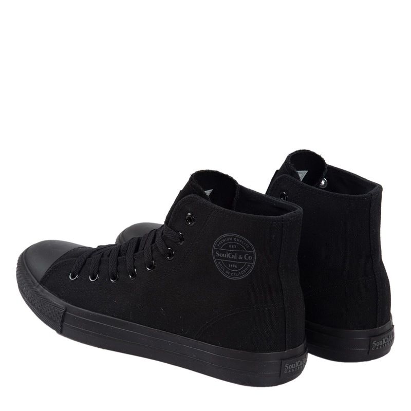 ソウルカル メンズ シューズ スニーカー SoulCal Canvas High Mens Trainers BlackBlack ブラック
