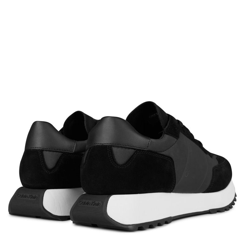 カルバンクライン メンズ シューズ スニーカー スエード Calvin Klein Suede Trainers BlackWhite ホワイト