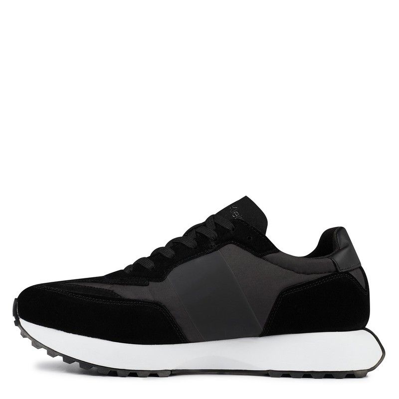 カルバンクライン メンズ シューズ スニーカー スエード Calvin Klein Suede Trainers BlackWhite ホワイト