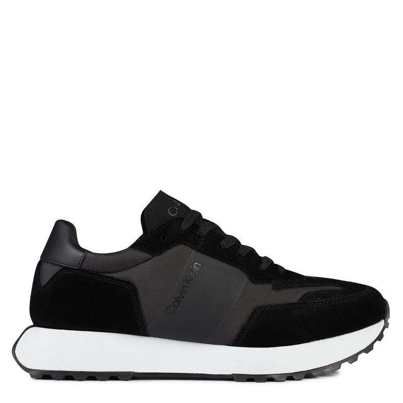 カルバンクライン メンズ シューズ スニーカー スエード Calvin Klein Suede Trainers BlackWhite ホワイト