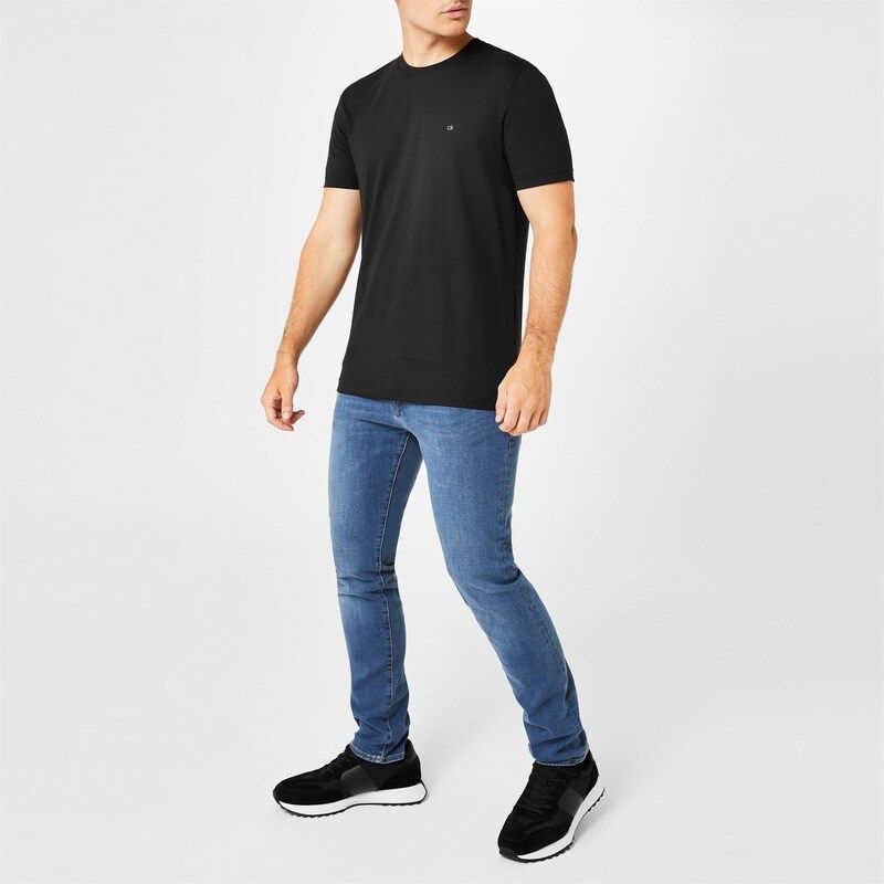 カルバンクライン メンズ シューズ スニーカー スエード Calvin Klein Suede Trainers BlackWhite ホワイト
