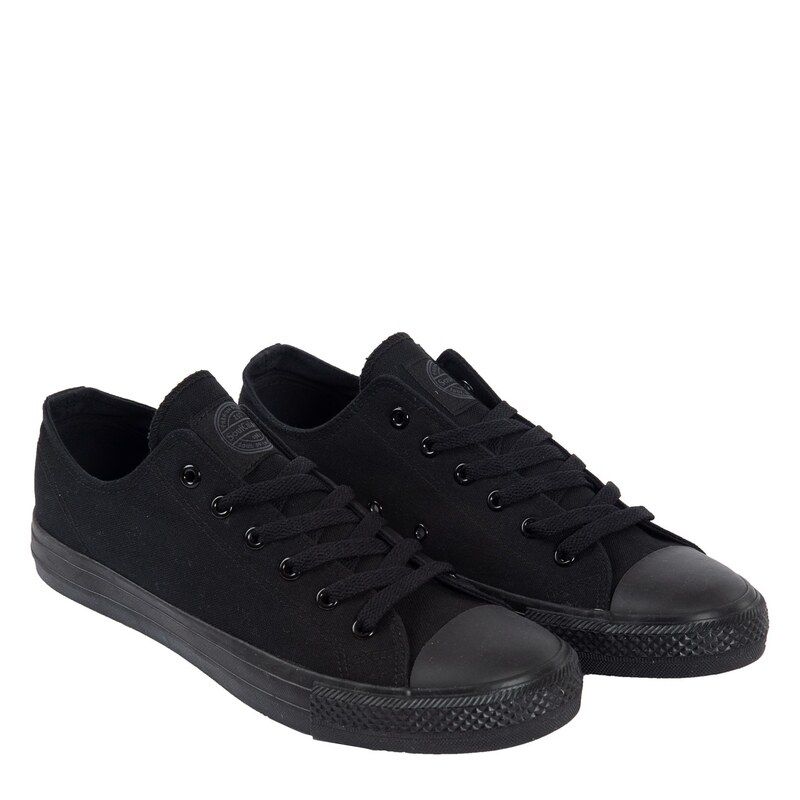 ソウルカル メンズ シューズ スニーカー SoulCal Canvas Low Mens Trainers BlackBlack ブラック
