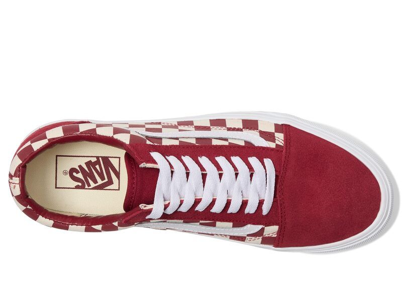 バンズ メンズ シューズ スニーカー Vans Old Skool Checkerboard RedWhite ホワイト