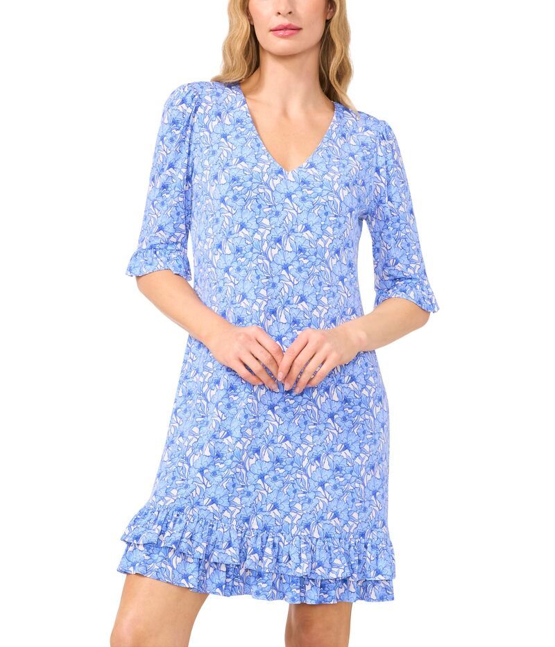 セセ レディース トップス ワンピース フリル裾 Vネック フリル ニット CeCe VNecknit Dress With Ruffle Hem New Ivory アイボリー