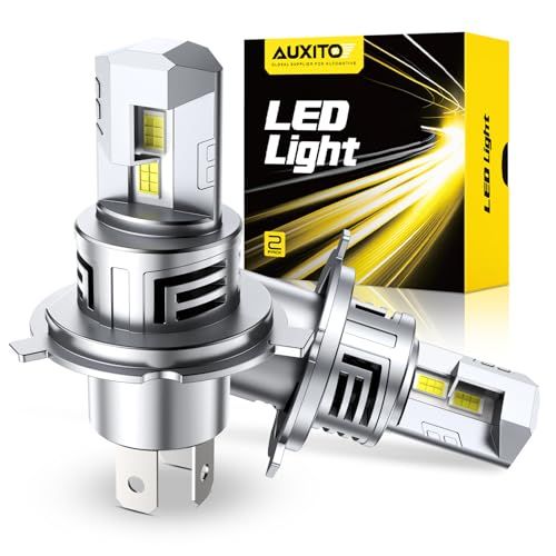 AUXITO H4 Lo/Hi LED ヘッドライト 7倍明るさUP 爆光 6500K ホワイト h4 led 車検対応 ほぼ純正サイズ 12V車対応 配線レス 長寿命 静音ファン付け 2個1セット 販売者3年保証-M6SH4(沖縄・離島の方 ff6ac7f2
