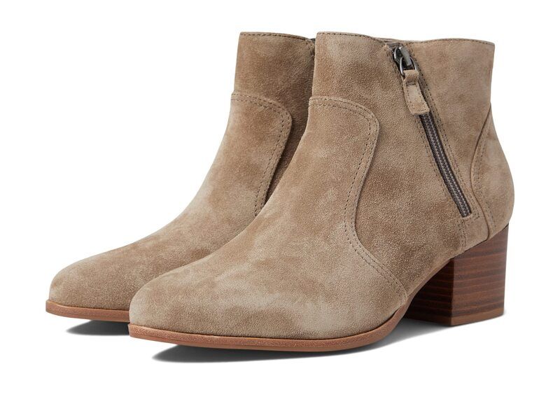 ジョンストンアンドマーフィー レディース シューズ ブーツ・レインブーツ Johnston Murphy Trista Double Zip Bootie Taupe Suede トープ