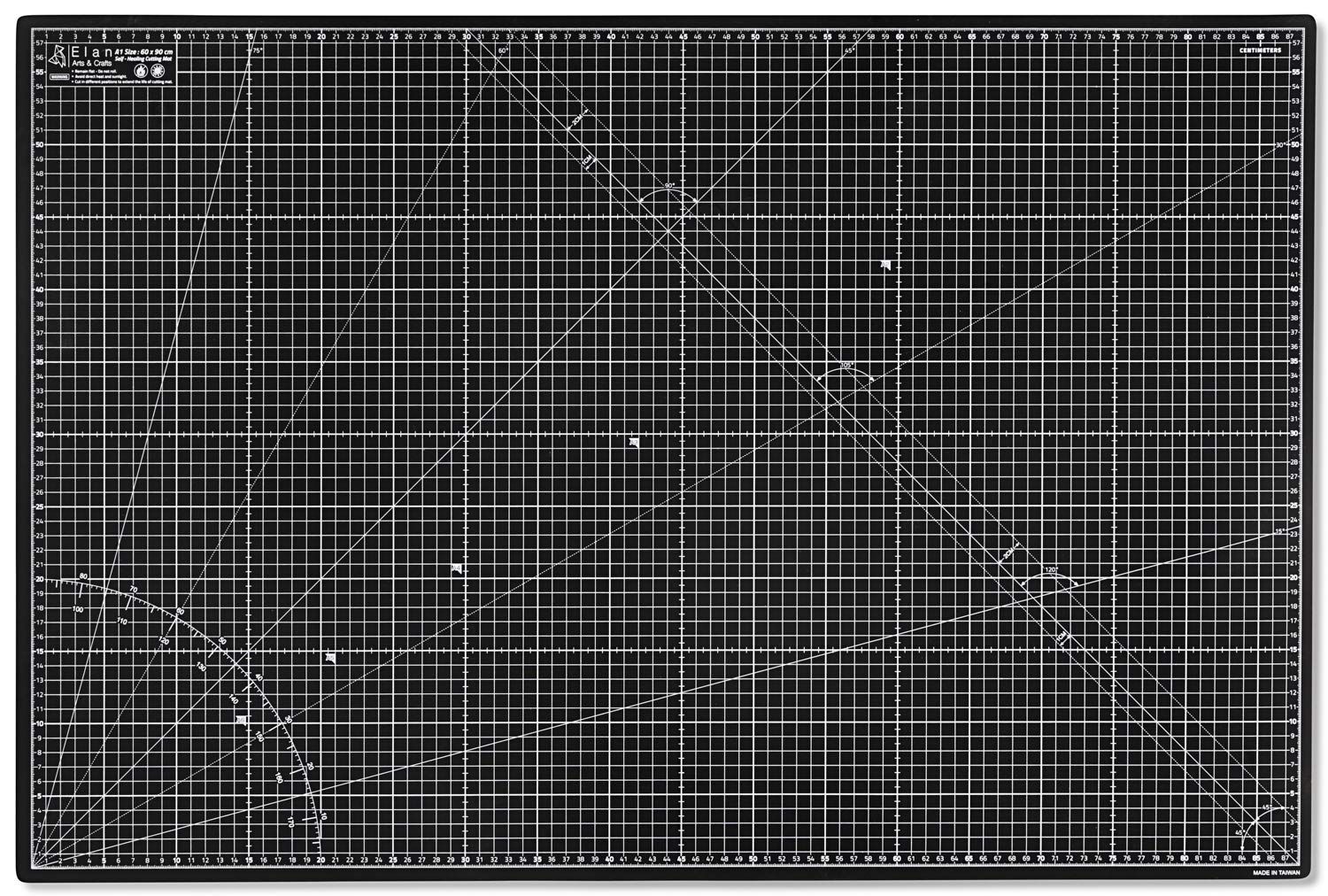 Elan カッターマット 手芸用品 両面仕様 A1 90 x 60cm ブラック&グレー カッティングマット 家庭用 業務用 カッティングマットas e6c288ed