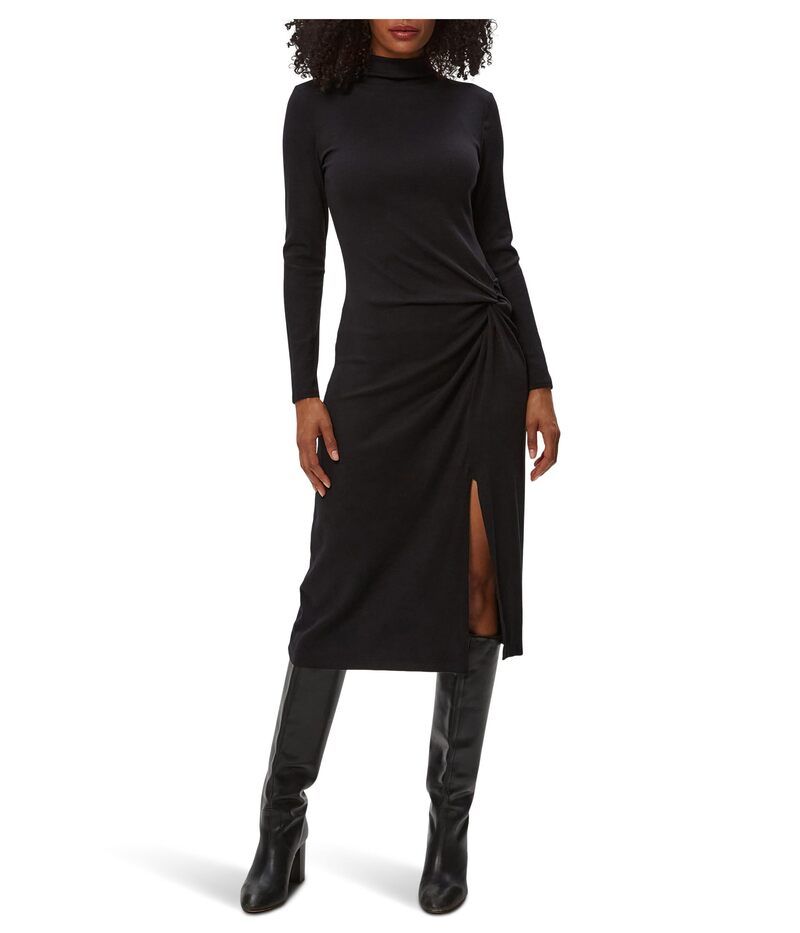 マイケルスターズ レディース トップス ワンピース モックネック ミディ Michael Stars Tish Mock Neck Midi Dress w Slit Black ブラック
