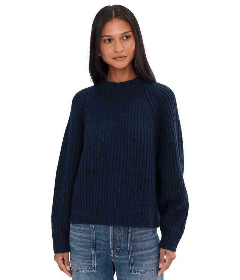 メイドウェル レディース アウター ニット・セーター コットン Madewell Marl Cozy Cotton Stevie Crew Sweater Deep Indigo インディゴ