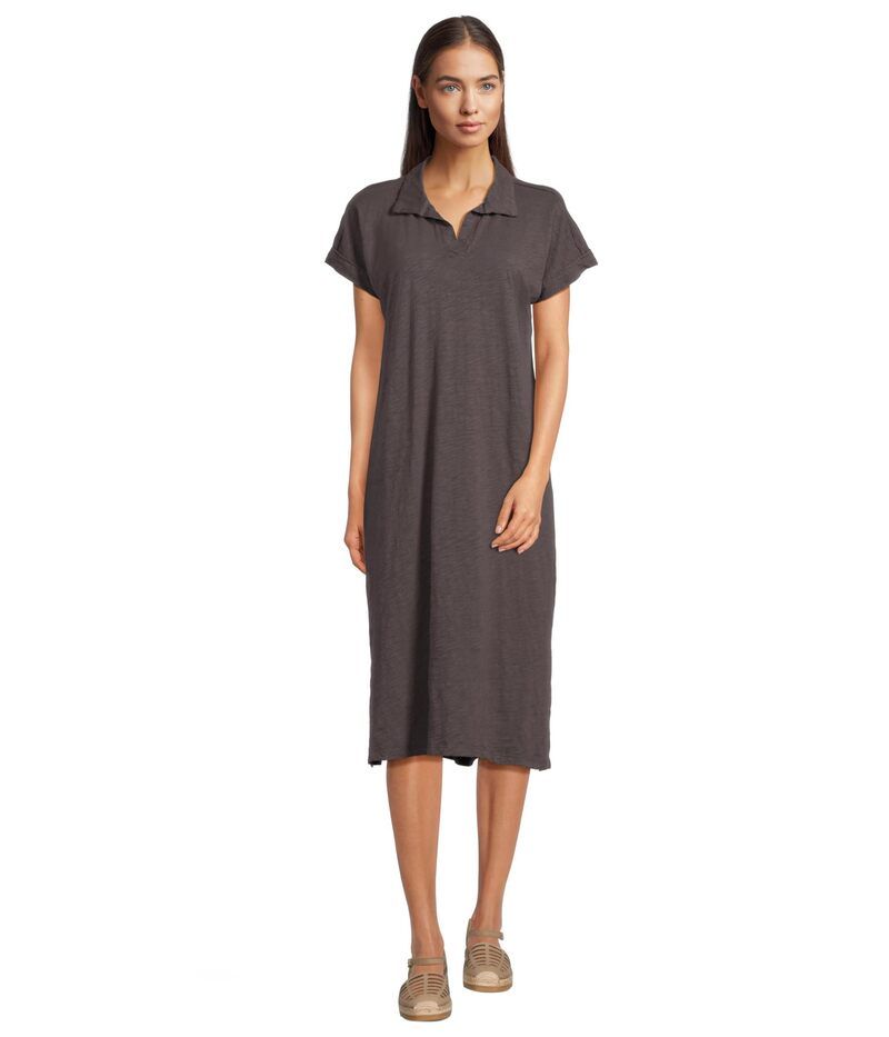 モッドドック レディース トップス ワンピース ミディワンピース ミディ Mododoc Short Sleeve Dolman Midi Dress Washed Ebony
