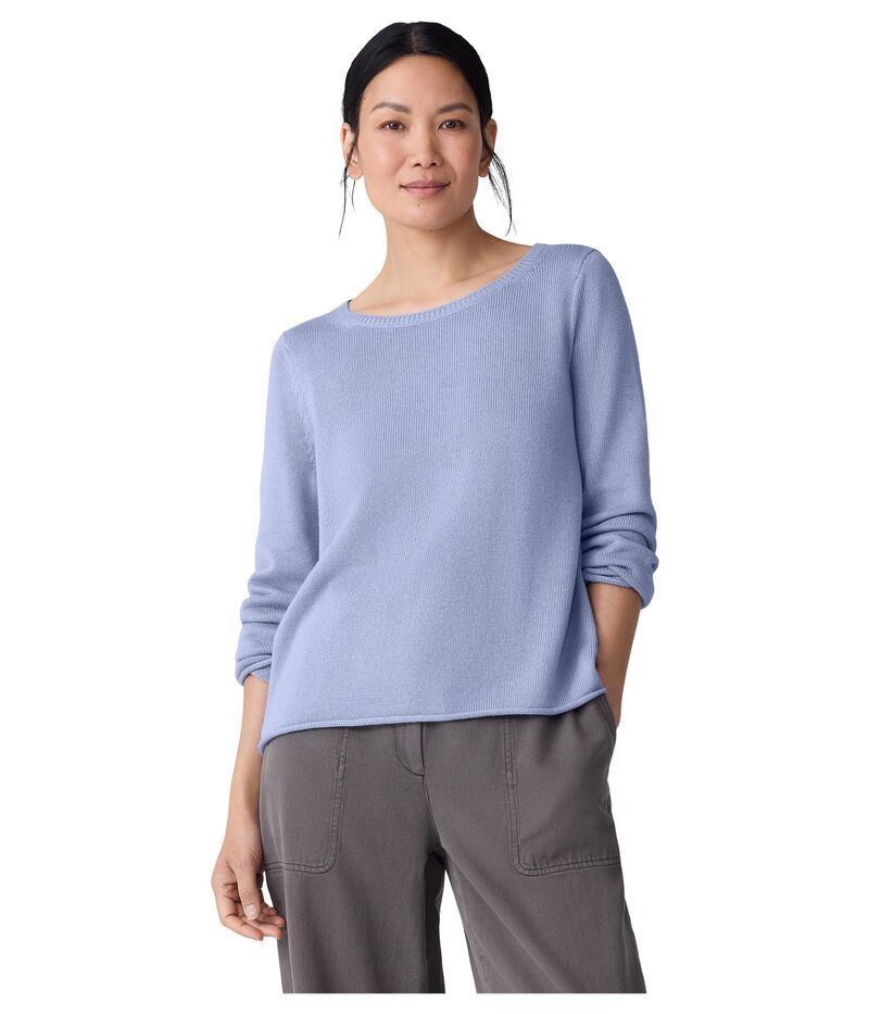 エイリーンフィッシャー レディース アウター ニット・セーター コットン Eileen Fisher Peruvian Cotton Blend Bateau Neck Sweater Myrtle