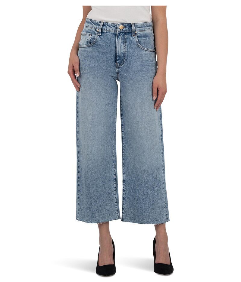 カットフロムザクロス レディース ボトムス デニムパンツ ワイドレッグ プチ KUT from the Kloth Petite Gwen High Rise Wide Leg Slouchy Raw Hem Five Pockets Acute