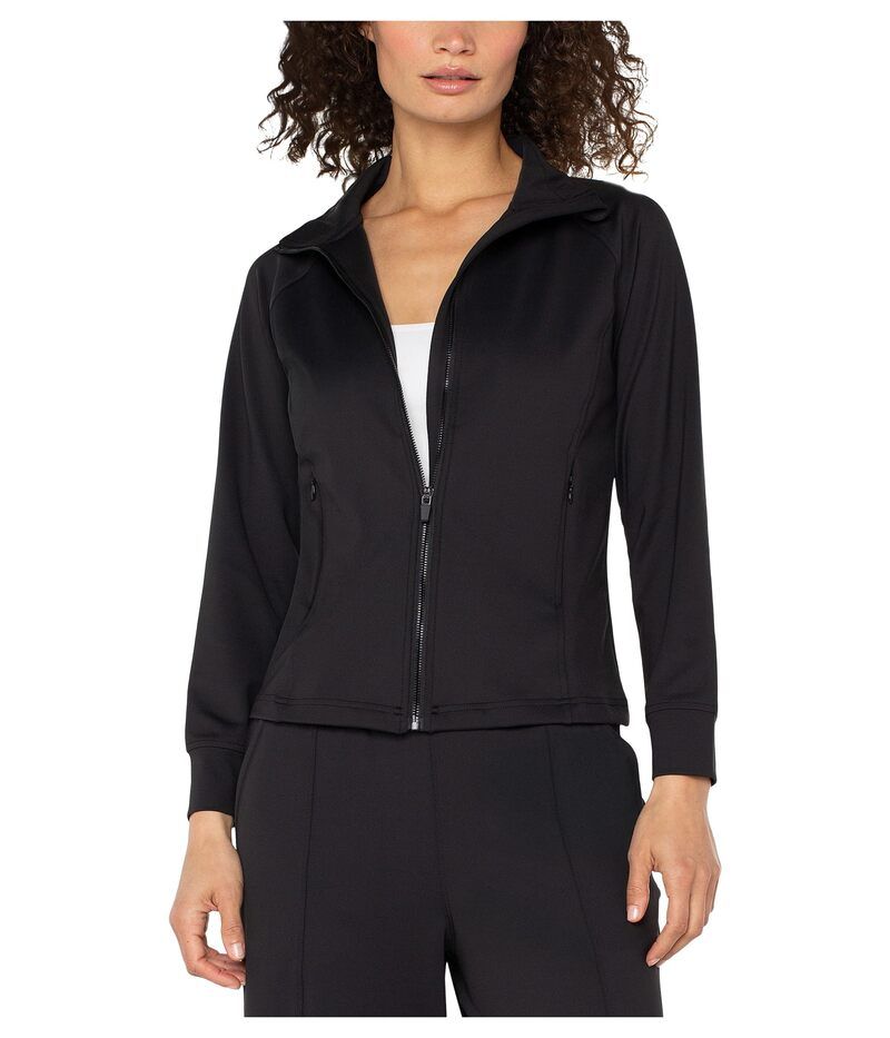 リヴァプール ロサンゼルス レディース アウター コート ニット ジャケット Liverpool Los Angeles Full Zip Seamed Tech Knit Jacket Black ブラック