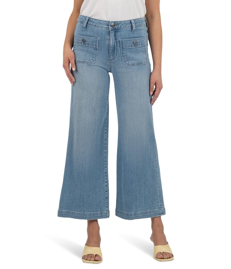 カットフロムザクロス レディース ボトムス デニムパンツ ワイドレッグ KUT from the Kloth Meg High Rise Wide Leg With Patch Pockets Assertive