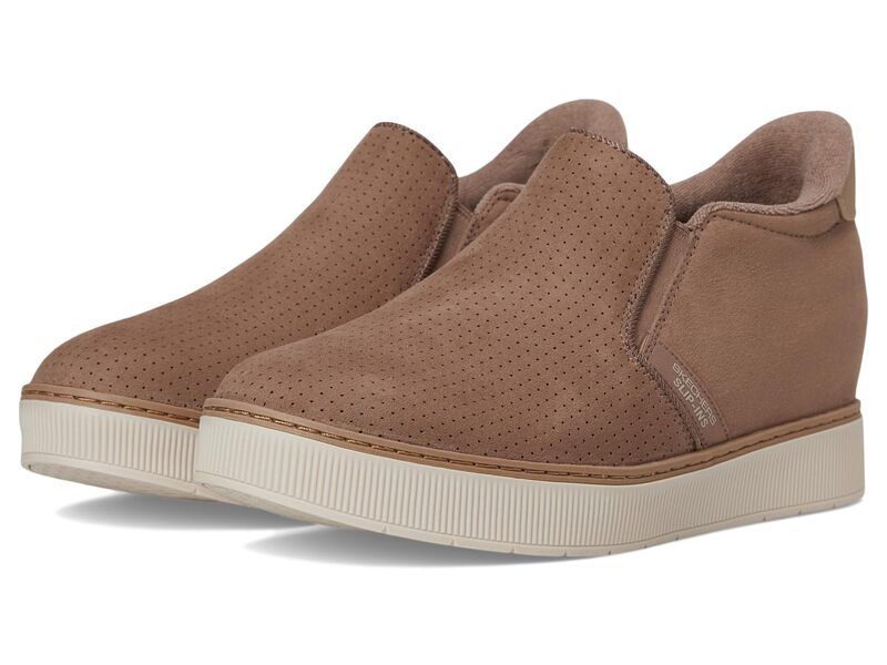 スケッチャーズ レディース シューズ スニーカー BOBS from SKECHERS Hands Free Slipins Hush Up Taupe トープ