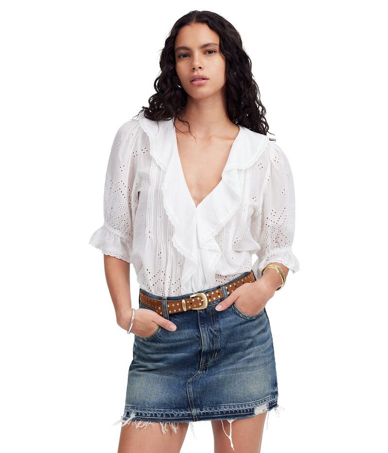 メイドウェル レディース ボトムスカート ミニ デニム Madewell 5 Pocket Postage Stamp Deniminin Croswell Wash デニム