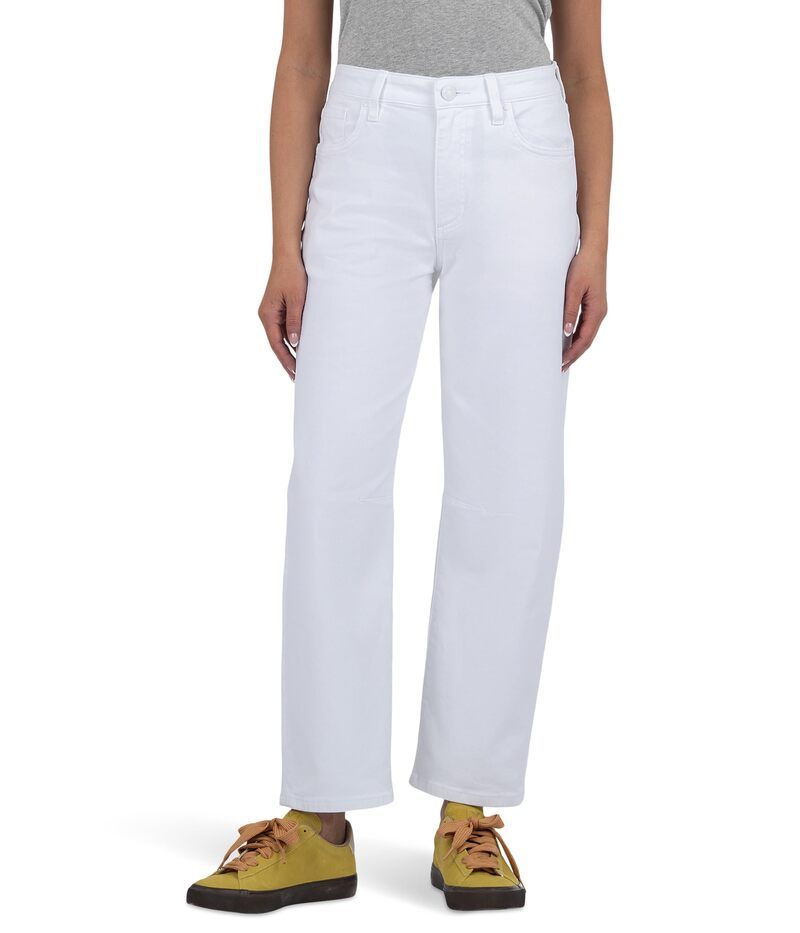 カットフロムザクロス レディース ボトムス デニムパンツ ストレート KUT from the Kloth Ashley High Rise Slouchy Barrel Straight Leg Optic White ホワイト