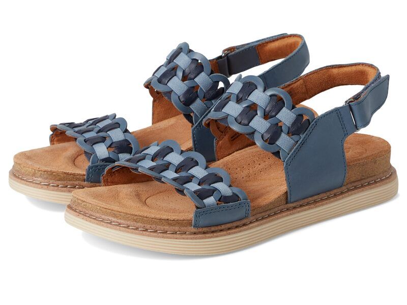 クラークス レディース シューズ サンダル Clarks Arwell Glide Blue Combi Leather ブルー
