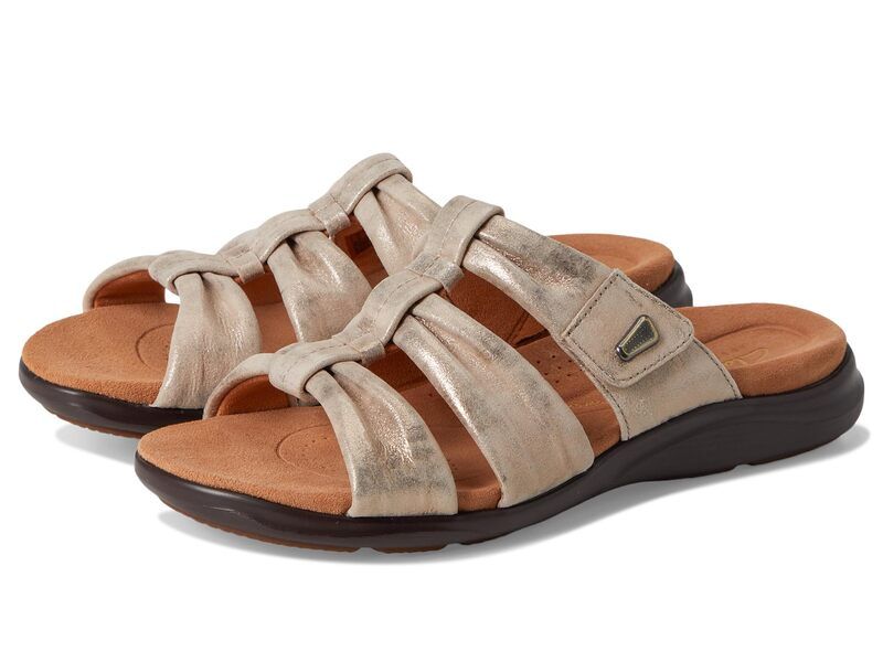 クラークス レディース シューズ サンダル Clarks Kitly Slide Metallic Leather メタリック