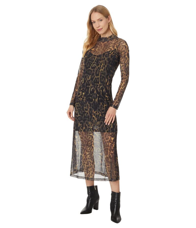 オールセインツ レディース トップス ワンピース メッシュ AllSaints Hanna Mesh Dress Jinx Golden Brown ブラウン