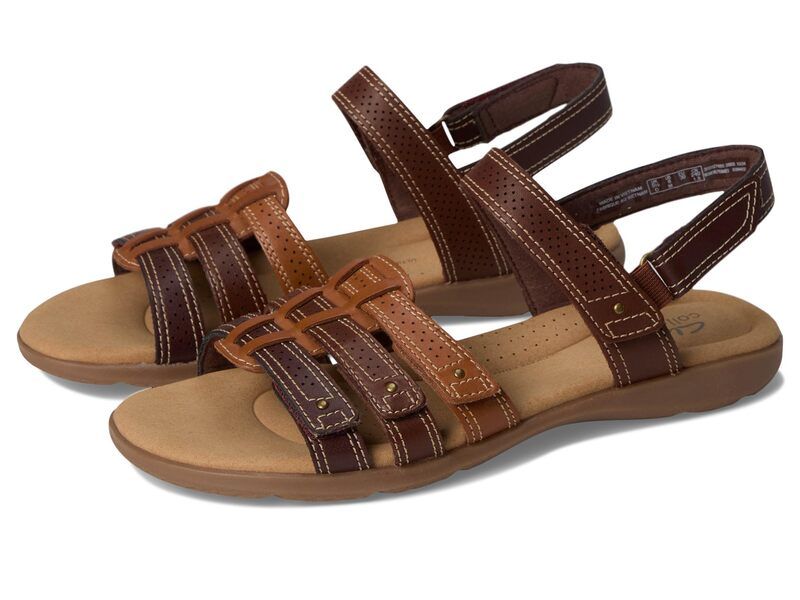 クラークス レディース シューズ サンダル Clarks Elizabelle Kay Brown Multi Leather ブラウン