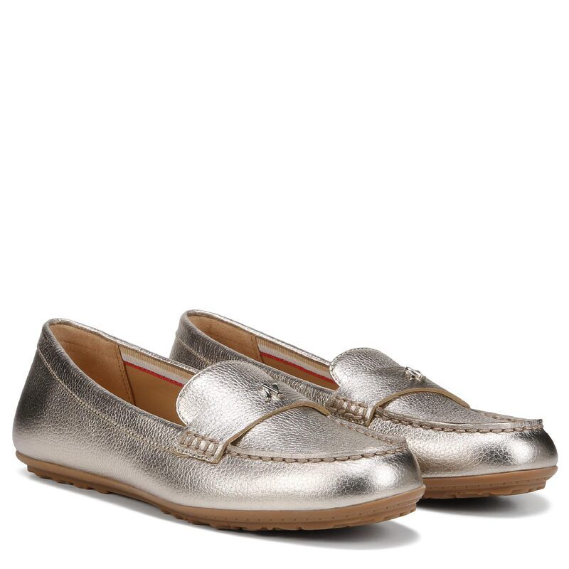 ナチュライザー レディース シューズ スリッポン・ローファー Naturalizer Evie Warm Silver Leather シルバー