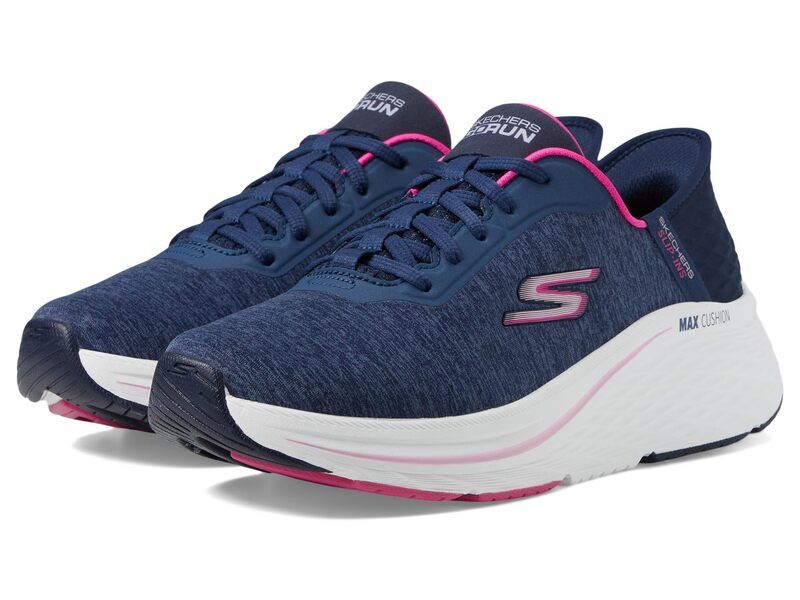 スケッチャーズ レディース シューズ スニーカー SKECHERS Max Cushioning Elite 20 Prevail Hands Free SlipIns NavyPink ネイビー