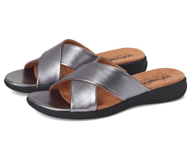 ソフトウォーク レディース シューズ サンダル SoftWalk Tillman Pewter Soft Nappa Leather ピューター