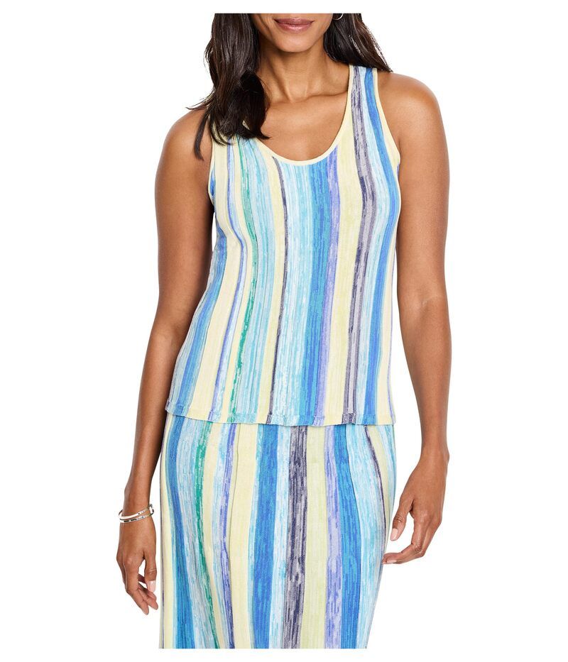 ニックプラスゾーイ レディース トップス シャツ プチ ニット NICZOE Petite Coast Crush Knit Tank Blue Multi ブルー