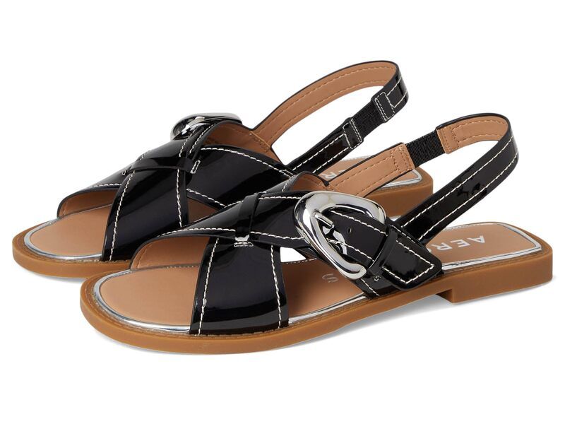 エアロソールズ レディース シューズ サンダル Aerosoles Cassa Black Patent Faux Leather ブラック